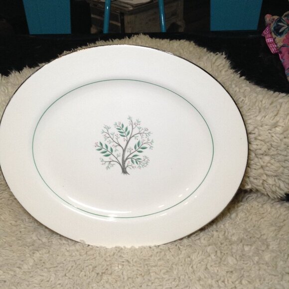 VINTAGE Hanover "Granada" MCM Platter; Retro, Chic, Platinum trimmed; American! - Picture 2 of 4
